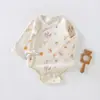 Mameluco para Bebé Recién Nacido Otoño Algodón Puro Clase A Ropa Manga Larga Sin Costuras Conjunto para Gatear Lindo Estampado Romper Triángulo A