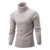 Suéter de cuello alto para hombre transfronterizo, tejido de punto ajustado con patrón trenzado para hombre, suéter base moderno de comercio exterior, nuevo modelo de otoño/invierno 26