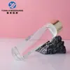 En Stock Botella de Vidrio Redonda Recta de Fondo Grueso Triangular de 200 ml para Agua Loción, Tóner Esencia Cosméticos Botella Cilíndrica de Hombro Plano