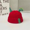 Sombrero de otoño e invierno para bebé, lindo, super lindo, forma de dinosaurio, sombrero de lana, invierno, para niños y niñas, cálido, tejido de punto tipo jersey