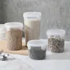 Frasco Sellado para Alimentos Frasco Grande de Plástico Transparente para Comida de Gato Frasco para Leche en Polvo Caja de Almacenamiento de Granos para Cocina Frasco de Almacenamiento