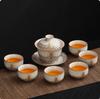 Juego de Té Kung Fu de Lujo Ligero de Alta Gama Kiln Ru 2025 Nuevo para el Hogar Taza con Tapa de Cerámica Tetera Taza de Té Juego