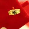 Anel feminino de coração para coração banhado a ouro Vietnã areia anel de quatro corações por atacado feitiço muito rápido mão anel de amor fornecimento