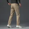 2026 Nuevos Pantalones Casuales de Algodón Puro con Felpa para Hombre Pantalones de Otoño e Invierno Pierna Recta Suelta Pantalones Largos Pantalones de Hombre de Negocios para Papá
