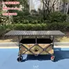 Carrito de puesto plegable portátil grande con mesa de altura ajustable, plegable y compacto, adecuado para acampar al aire libre y puestos de mercado nocturno