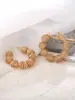 Pendientes de Aro Retorcidos Retro Transfronterizos Europeos y Americanos, Estilo de Lujo Ligero, Diseño Único, Pendientes de Aro de Nicho para Mujer