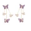 Pendientes de borla de mariposa de cristal morado, diseño de nicho personalizado, pendientes de temperamento de hada, tendencia 2022