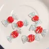 [Rosa Camelia] Material Rojo con Perlas Accesorios Cadena para Teléfono Móvil DIY Dulces Accesorios de Perlas Sueltas Joyería Hecha a Mano