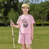 Verano Caricatura Estilo Nuevo 2026 Moderno Conjunto de Verano de Manga Corta para Niñas, Camiseta Casual Estampada