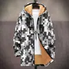 Chaqueta de Nuevo Estilo Transfronteriza con Elementos de Patrón Multicolor, Cárdigan con Capucha y Cremallera 65, Abrigo de Algodón Polar Espeso de Invierno con Forro Amarillo