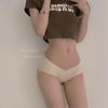 Roupa íntima feminina sexy de seda gelada de cintura baixa com cruz, calcinha triangular simples sem marcações para mulheres e meninas