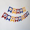 Banner de Feliz Aniversário Cauda de Peixe Folha Dourada Decoração de Festa Banner Guirlanda de Feliz Aniversário