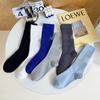 Calcetines para hombre otoño e invierno calcetines estampado en caliente letra raya color sólido calcetines de algodón desodorantes calcetines altos al por mayor