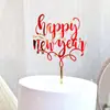 Decoración de pastel de Año Nuevo acrílica Copyright suministro directo de fábrica enchufe para pastel de fiesta de Feliz Año Nuevo
