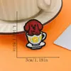 Patch Bordado de Cachorro em Xícara de Chá Desenho Animado, Patch Bordado Fofo, Patch Autoadesivo para Passar a Ferro, Decoração de Fita, Acessórios de Bordado