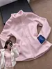 Jaqueta de Lã Feminina Outono Inverno Nova Lado Duplo Lã Corta-vento Camada Interna Aveludada Quente Slim Fit Gola Alta Cardigan
