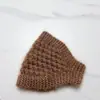 Chapéu touca de lã tricotada para outono e inverno com bordas largas, lenço de cabeça quente para mulheres, acessório para a cabeça com proteção para as orelhas, faixa de cabelo para cobrir cabelos brancos