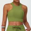Chaleco deportivo con espalda hermosa, estilo europeo y americano, con forma de I y ribete de canalé, para yoga, correr y fitness, con almohadilla para el pecho.