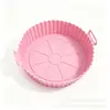 Esterilla de silicona para freidora de aire redonda transfronteriza, bandeja para hornear, resistente al aceite, resistente a altas temperaturas, bandeja para microondas, sartén para pizza
