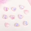 Nuevas decoraciones para uñas de cristal con forma de corazón de melocotón y moca con base puntiaguda, con diamantes de imitación, para hacer tú mismo, en color macarrón.