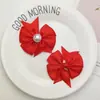 Acessórios de Laço de Fita Cauda de Andorinha Canelada da Amazon Grampo de Cabelo DIY Roupas Acessórios de Cabelo de Natal Feito à Mão