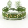 Pulsera de estilo étnico bohemio bordada con cinta, pulsera de moda con cinta de color, correa de muñeca tejida, pulsera genial para parejas