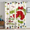 Cortinas de Grinch Navideño Decoración Festiva Cortinas Romanas Cortas Sin Taladro Cortinas Impresas Digitalmente