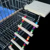 Juguete para loro Escalera de nube Columpio Escalera de trepar Electrodomésticos para pájaros Escalera de madera colorida Estación de piel de tigre Peonía Accesorios para jaula de pájaros