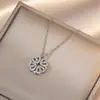 Collar para Mujer, Transfronterizo, Dos Formas de Usar, Flor de Cuatro Hojas Corazón, Corazón que se Abre y Cierra, Plegado de Amor, Lujo Ligero, Cadena de Clavícula de Gama Alta