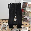 Calça Jeans Masculina 2026 Nova Outono Primavera Marca Tendência Bordada Solta Perna Reta Outono Preto Cinza Stretch Casual Calça Longa