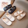Zapatos de Princesa de Cuero para Niños 2026 Otoño Nueva Moda Mocasines Planos Versátiles para Niñas Pequeñas Mocasines de Suela Suave