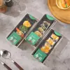 Caixas Bento de Quatro e Cinco Compartimentos em Estoque, Caixas de Almoço Descartáveis de Madeira Estilo Japonês, Caixas para Levar, Caixas de Embalagem para Refeições de Negócios