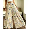 Nuevos Pantalones de Pierna Ancha de Cintura Alta para Mujer, Corte Holgado, Adelgazantes, Casuales Largos de Lunares Florales, Pantalones Versátiles de Estilo Europeo y Americano Transfronterizo