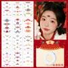 Adesivos de Tatuagem Coloridos de Ano Novo, Adesivos de Rosto com Glitter, Maquiagem Facial Cosplay Estilo Antigo, Adesivos de Véspera de Ano Novo à Prova d'Água e Não Tóxicos, Alto Valor Estético