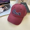 Estilo americano vintage lavado bordado carta chapéu de beisebol Homens e mulheres beirais curvos Soft Top Casual Sunhat Boné de beisebol na moda