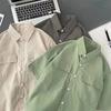 Camisa de manga corta de verano para hombre, camisa holgada de trabajo de cinco mangas, estilo coreano, elegante y de moda, de media manga.
