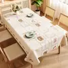 Nuevo Mantel de Mesa Estilo Crema de Lujo 2025, Impermeable, Resistente al Aceite, Sin Lavado, Resistente al Calor, Mantel Rectangular de Gama Alta