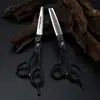 Tijeras de Peluquería Personalizadas Neipson Negras de 6.0 pulgadas, Tijeras Planas, Tijeras para Flequillo, Tijeras Entresacadoras, Tijeras Entresacadoras