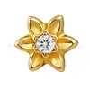Arete de Titanio Jiangtai F136 con Flor Pequeña Incrustada con Circonita, Moderno Cuerpo de Aleación de Titanio G23 Joyería para Piercing Arete para Hélice de Oreja