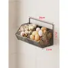 Caja de almacenamiento para cebolla, jengibre y ajo, estante de cocina para montar en la pared, cesta colgante para el hogar sin taladro, cesta de almacenamiento multi-compartimento para jengibre y ajo