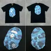 Marca da moda atacado transfronteiriço para comércio exterior Amazon: camiseta de manga curta tubarão de alta resistência, camiseta cabeça de macaco BAPE