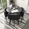 Mesa de Comedor de Almacenamiento que Ahorra Espacio para Uso Doméstico, Mesa de Comedor para Apartamentos Pequeños, Mesa y Sillas Plegables para Reuniones, Mesa Redonda para Recepción, Mesa de Ocio