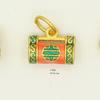 Cuentas de cubo de esmalte dorado y arena de larga duración, cuentas de circón, accesorios para collar y pulsera de bricolaje, accesorios colgantes con candado de longevidad