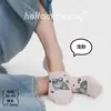 Calcetines Invisibles Casuales de Punto para Primavera/Verano para Mujer, Lindos Calcetines de Algodón de Bambú con Dibujos Animados para Mujer, Calcetines Finos Transpirables Antideslizantes de Fibra de Bambú para Mujer