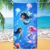 Toalla de Playa Popular Transfronteriza para Niños Dibujos Animados Anime Princesa Sirena Microfibra Toalla de Baño para Playa Impresa Secado Rápido