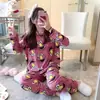 Venta al por mayor del fabricante Pijamas de manga larga para mujer para primavera, otoño e invierno, finos, lindos, casuales, pequeños, para jóvenes, conjunto de ropa para el hogar