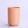 Taza de Viaje Simple de Paja de Trigo y PP Creativa, Taza para Lavar en Casa, Taza de Juego de Viaje, Taza para Guardar Cepillo de Dientes y Pasta de Dientes