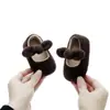 Sapatos de Menina, Sapatos Peludos, Estilo Princesa com Laço, Sapatos Infantis Primavera 2026, Sapatos de Bebê Menina