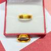 Anillo plano vietnamita de oro arena, liso y esmerilado para hombres y mujeres, cerrado, sólido, método antiguo, herencia, anillo de dedo, anillo al por mayor