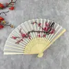 [Buena persona] verano estilo japonés retro Mujer abanico de seda de bambú chino estilo japonés abanico pequeño abanico plegable venta al por mayor
